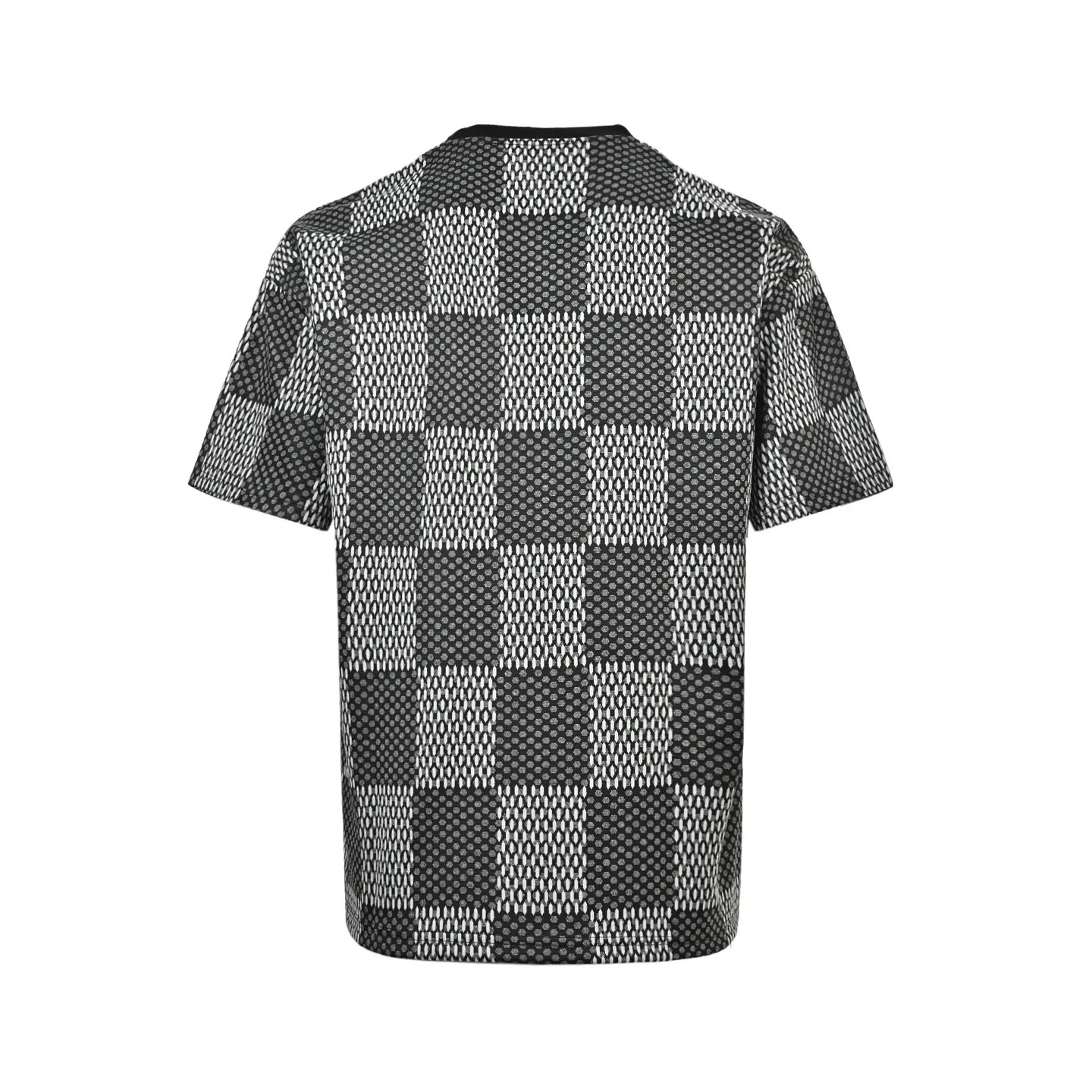 Louis Vuitton/Louis Vuitton rhinestone letter logo checkerboard short sleeves